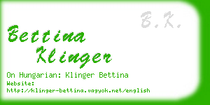 bettina klinger business card